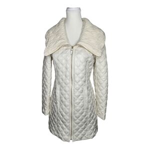 Via Spiga Diamond Quilted Rib Knit Collar Jacket Size XS
